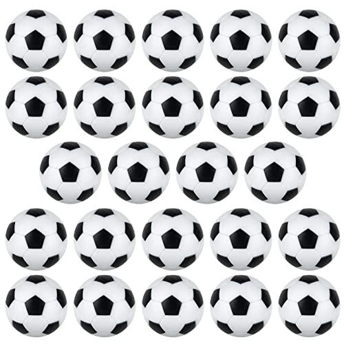 Coopay 24 Pieces 32mm Foosball Balls Table Football Soccer Replacement Balls for Official Tabletop Game (Black/White Pentagon)