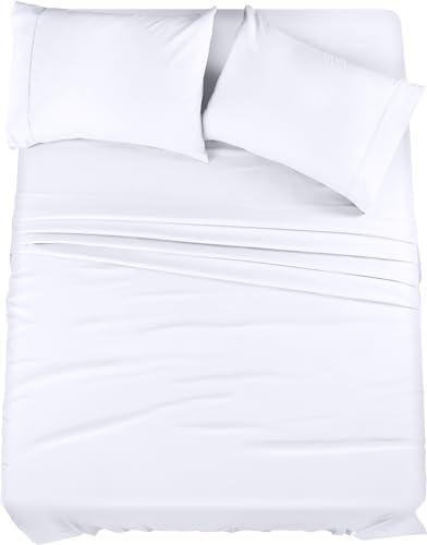Utopia Bedding Full Sheet Set – 4 Piece Bed Sheets for Full Size Bed, Soft and Breathable Microfiber, Includes 1 Fitted Sheet, 1 Flat Sheet and 2 Pillowcases (White)