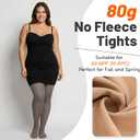80D Plus Size Tights for Women Fake Translucent Pantyhose Leggings for Warm Spring Winter (XL)