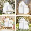 Toolterritary Metal Arch Backdrop Stand and Cover Set of 2, Sturdy 7.2FT, 6FT Party Backdrop Set, Wedding Arch Frame and Cover Set for Birthday, Baby Shower,Christmas, Anniversary