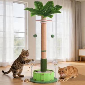 Cat Scratching Post, Sisal Tall Scratching Posts for Indoor Cats Adults with Cat Toys (40" Tall Large)