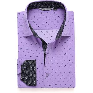 Alex Vando Mens Printed Dress Shirts Long Sleeve Regular Fit Button Down Shirt (XL)