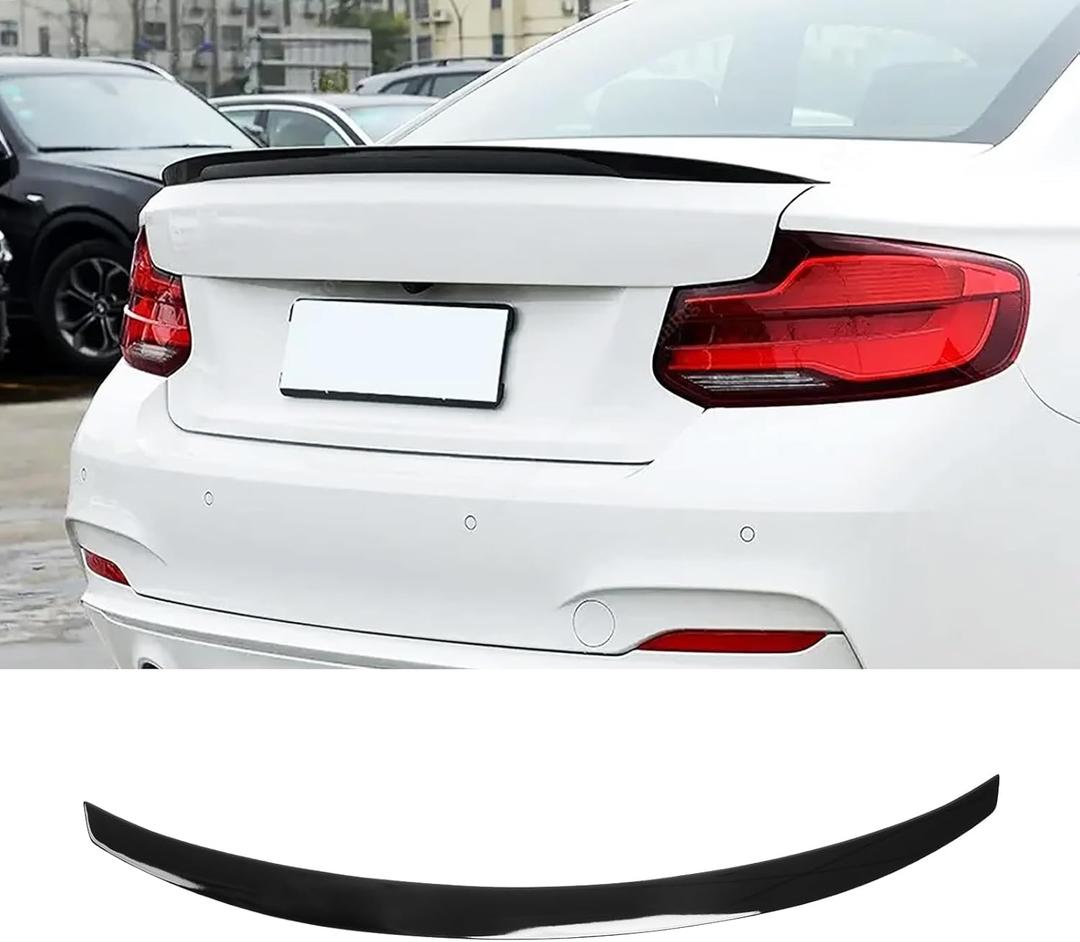 KHK Spoiler Compatible with F22, MP Style Rear Spoiler, Glossy Black ABS Material Rear Wing Compatible with 2014-2021 BMW 2 Series M2 F87 F22 F23 M235i M240i 218i 220i 228i