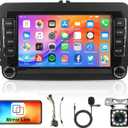 Radio for VW Passat Jetta Tiguan Golf MK5 MK6 T5 EOS Polo Android Car Stereo with GPS Navigation, Rimoody 7 Inch Touch Screen Mirror Link Bluetooth FM EQ SWC Backup Camera