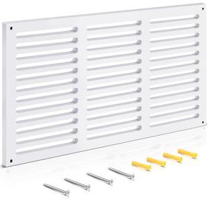 Leinuosen 1 Pcs 26 x 14 Inch Return Air Vent Cover Fit for 24 x 12" Duct Opening Cold Air HVAC Wall Grille PVC for Sidewall and Ceiling Home Bathroom Kitchen Improvement