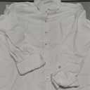 J.VER Womens Dress Shirts Long Sleeve Button Down Shirts Wrinkle-Free Solid Work Blouse (Medium, White)