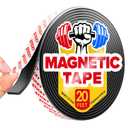 Super Sticky Magnetic Tape (20 Feet x 1/2 Inch / 6m x 1.25cm) - Strong Magnet Strip with Adhesive Backing for DIY & Crafts - Easy to Cut and Mount On Fridges, Whiteboards & More - Organization