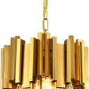 Gold Pendant Light Fixtures Dining Room Chandelier 3-Light Modern Small Crystal Pendant Lights Kitchen Island Kitchen Living Room entryway Bedroom Round Ceiling Hanging Light fixtures 3-Tiers W11.8in