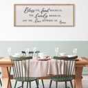 LuZhiQiang Bless the Food Before Us, the Family Beside Us, and the Love between Us Dining Room Wall Decor, 40" X 15" Religious Rustic Bible Verse for Kitchen Sign Wall Art (Wood)