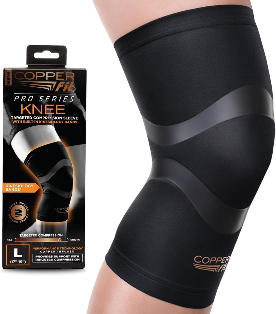 Copper Fit Pro Series Knee Compression Sleeve (XX-Large, Black)