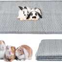 kathson Rabbit Cage Liners Washable 31"x78" Reusable Guinea Pig Cage Liner Soft Bunny Floor Mat Non-Slip Rabbit Rug Super Absorbent Bunny Carpet for Hamsters Ferrets All Small Animals