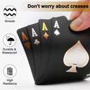 2 x KashoClean Playing Cards, Waterproof Plastic Playing Cards, Easy Shuffling Black Gold Pattern Durable Deck of Cards for Water Card Games and Party - Black