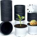 Nursery Pots, 100 Pack 2.8 inch Plastic Plant Pots, Small Flower Pots for Succulents, Seedlings, Flowers, TransplantingWhite