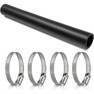 Gasoline Fuel Filler Neck Hose with 4 Hose Clamps,1 1/2 inches Inside Diameter Fuel Hose, Reinforced Gas tank filler hose (straight, 1 1/2" ID 15 7/8" Long)