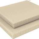 LVTXIII Outdoor Seat Cushions Seasonal Replacement Chair Cushions, Patio Chair Pads with Ties for Dining Chairs and Garden Furniture, (Square Back, 18.5"x16"x2", 2 Pack, Strip Beige)