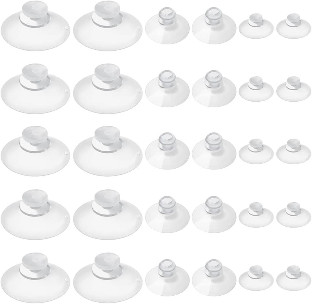 30 Pieces 3 Sizes Clear Suction Cups for Glass Without Hooks, Small Rubber Suction Cups for Home Organization Festival Christmas Decoration Window (Assorted Sizes 0.8 + 1.2 + 2.2 inch)