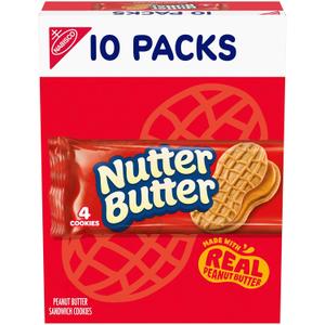 Nutter Butter Peanut Butter Sandwich Cookies, 10 Snack Packs (4 Cookies Per Pack) (EXP 06/09/26)