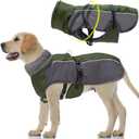 PAWNISAW Dog Coat with Built in Harness for Small Medium Large Dogs, Windproof Warm Winter Dog Jacket for Walking Outdoor, Reflective Adjustable Snow Rain Cold Weather Pet Vest Clothes, 
M (neck 15.7" chest 16"-23")