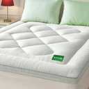 Mattress Topper Queen Size Memory Foam Mattress Pad Bamboo Mattress Cover Waterproof for Back Pain Relief 6-21" Deep Pocket Cooling Mattress Topper (60x80 inch, White)