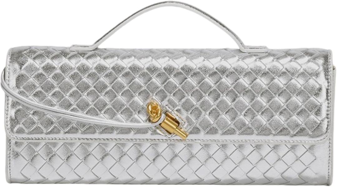 NEWBELLA Handwoven Women's Clutch Purse, Crossbody Bag with Adjustable Strap for Evening & Casual Use