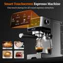 20 Bar Espresso Machine with Milk Frother, Cold Brew, Touch Screen | Create Barista-style Espresso, Latte, Cappuccino at Home, Fast Heat, PID Control and Easy Touch Operation, Sliver