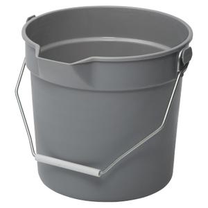 Winco Heavy-Duty Plastic Bucket/Utility Pail with Pour Spout, 10 Quarts, Gray