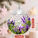 4 x Christmas Ornaments: Stained Glass Ornament, Christmas Tree Ornament, Hanging Ornaments for Home Decor & Xmas Tree Decorations  Exquisite Holiday Decor, Gifts & Holiday Present - Lavender