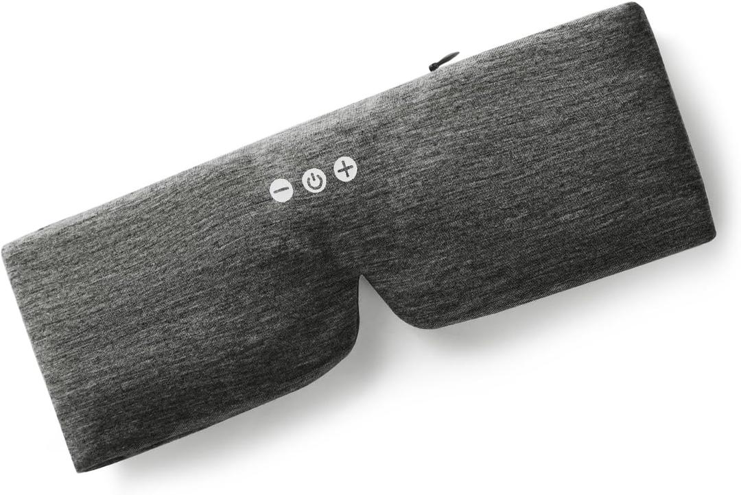 ALASKA BEAR Headphone Cotton Headband Bluetooth 5.2 HD Stereo Noise Reduction Eye Contour Built-in Cotton Sleep Mask with Thin Speakers Wireless Audio Sound Sports Headgear(Cool Gray)