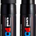 posca uni PC-7M Water-Based Paint Markers, Broad Tip (4.5-5.5mm), Black, 2 Count