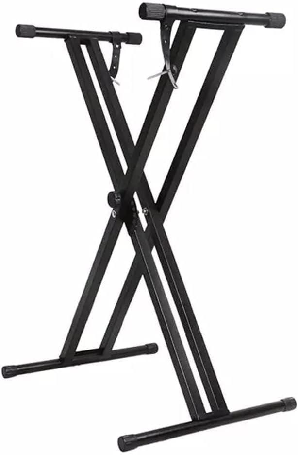 Keyboard Stand Heavy-Duty Double-X, Adjustable Piano Keyboard Stand with Double Bracing and Locking Straps. 7 Level Height Adjustment (KS-20M)