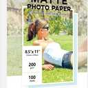 100 Sheets Matte Photo Paper 8.5x11, Goefun 200GSM/54LB Inkjet Printer Paper for Dye Ink and Pigment Ink