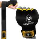 Beast Gear Hand Wraps Boxing Inner Gloves with Gel Padded, Quick 100cm Wrist Straps for Men & Women - MMA, Muay Thai, Kickboxing & Martial Arts Training