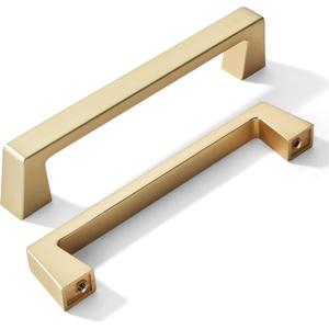 khtumeware 10 Pack 5 Inch(128mm) Kitchen Cabinet Handles Brushed Gold,Brushed Brass Cabinet Pulls Kitchen Cabinet Hardware, Furniture Pulls for Bathroom Cupboard Drawer Handles Dresser Pulls