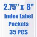 Origin-Joy 35 PCS Self Adhesive Index Card Pockets with Top Open, Clear Plastic Label Holder for Cards of Note, Library and Business, Adhesive Label Pockets & Card Holder (2.75 x 8 inch)