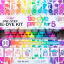 Tulip One-Step Tie-Dye Kit Party for 5, Large Party Activity, Arts & Crafts Gift, Vibrant Colors, Permanent Fabric Dye, Easy Clean-up, 8 Fun Techniques Included, 15 Prefilled Full Size Bottles