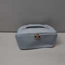 EACHY Travel Makeup Bag,Large Capacity Cosmetic Bags for Women,Waterproof Portable Pouch Open Flat Toiletry Bag Pattern Makeup Bag (AN-Blue)