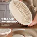 Wood Pulp Banneton Bread Proofing Baskets Set of 2, 9 Inch Round 2.2LB Sourdough Banneton Basket with Liner, Non-Stick Dough Proofing Bowl for Rising and Baking
