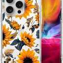 Case for iPhone 16 Pro Max,Vintage Sunflowers Clear Cases Pattern Cute Cover for Girls Men Slim Thin Soft Shockproof PhoneCase