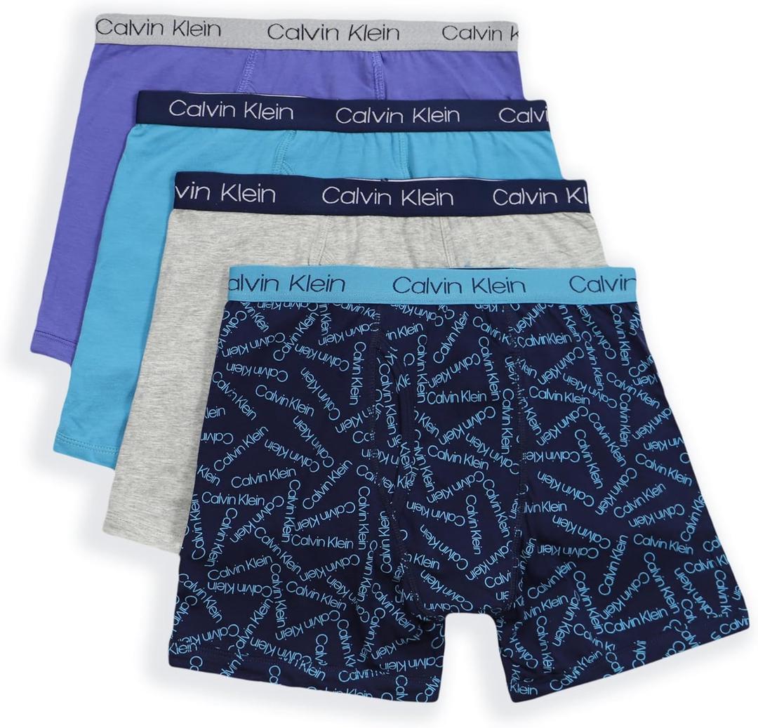 Calvin Klein Boys' Underwear Four Pack Boxer Brief Value Pack (Blue Moon Pack)