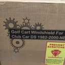 10L0L Golf Cart Windshield for Club Car DS 1982-2000 0.2 Inch(5MM) Thick DOT Approved Windproof Windshield - Fold Down, Impact Resistant Clear