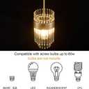 Dijiahua Gold Pendant Lights Kitchen Island 3 Pack,Modern Crystal Pendant Light Fixtures Over Table, Mini Brass Dining Room 1-Light Chandelier,Adjustable Cord Hanging Lamp for Bedroom,Hallway