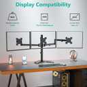 WALI Triple Monitor Stand, Free Standing Three LCD Monitor Fully Adjustable Desk Mount Fits 3 Screens up to 27 inch, 22 lbs Weight Capacity per Arm (MF003), Black