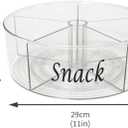 Snack Bar Station Bins, Transparent Rotating Snack Storage Pantry for Office Party Kitchen Cabinets Table, Snacks Basket Organizer, Snacks Holder Shelf, Carousel Storage for Food, Spices, Cosmetics