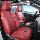 Custom Fit RAV4 (for Hybrid) Seat Covers Full Set for Toyota RAV4 Hybrid 2019 2020 2021 2022 2023 2024 2025 with Waterproof Faux Leather (Wine red, LU01-Hybrid)