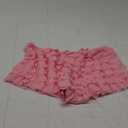 Women Ruffle Bloomers Lolita Fairy Short Y2K Mesh Lace Pumpkin Sexy Layered Pettipants Boy Shorts (Large, Pink)