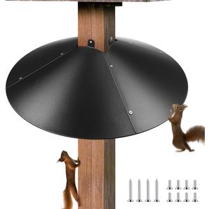 Qualirey 1 Pack 21.5 Inch Metal Squirrel Proof Baffle for 4 x 4 Posts Wrap Around Guard for Bird Feeder Pole to Deter Squirrels (Black)