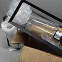 Outdoor Wall Light Fixture, 14 Inch Exterior Waterproof Wall Sconce with Clear Seeded Glass, E26 Base, Modern Matte Black, Front Door Porch & Garage Exterior Wall Lights, 2 Pack