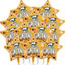 2 x 12Pcs Congrats Grad Balloons - 18Inch Orange Star Balloons for Graduation Decorations Class of 2026 - Congratulations Grad Balloons for Congrats Grad Decorations - Graduation Party Decorations