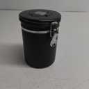 INFTYLE Coffee Canister with Airtight Lid, 22oz, 60 fl oz White, Stainless Steel Air Tight Lid Container with Date Tracker and Scoop Food Storage Jar for Grounds Coffee, Beans, Flour, Cereal (Black)