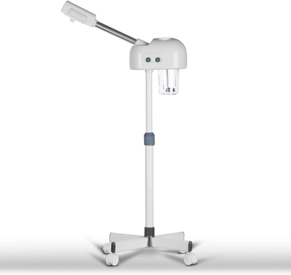 Professional Ozone Facial Steamer for Esthetician with Hot Mist, Stand Facial Steamer On Wheels, Height Adjustable & 360 Rotatable Nozzle, Home & Salon SPA